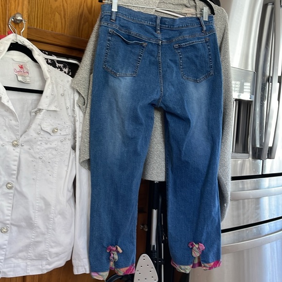 The Denim Tailor Pink Plaid Bows Blue Size 14 - Picture 6 of 8